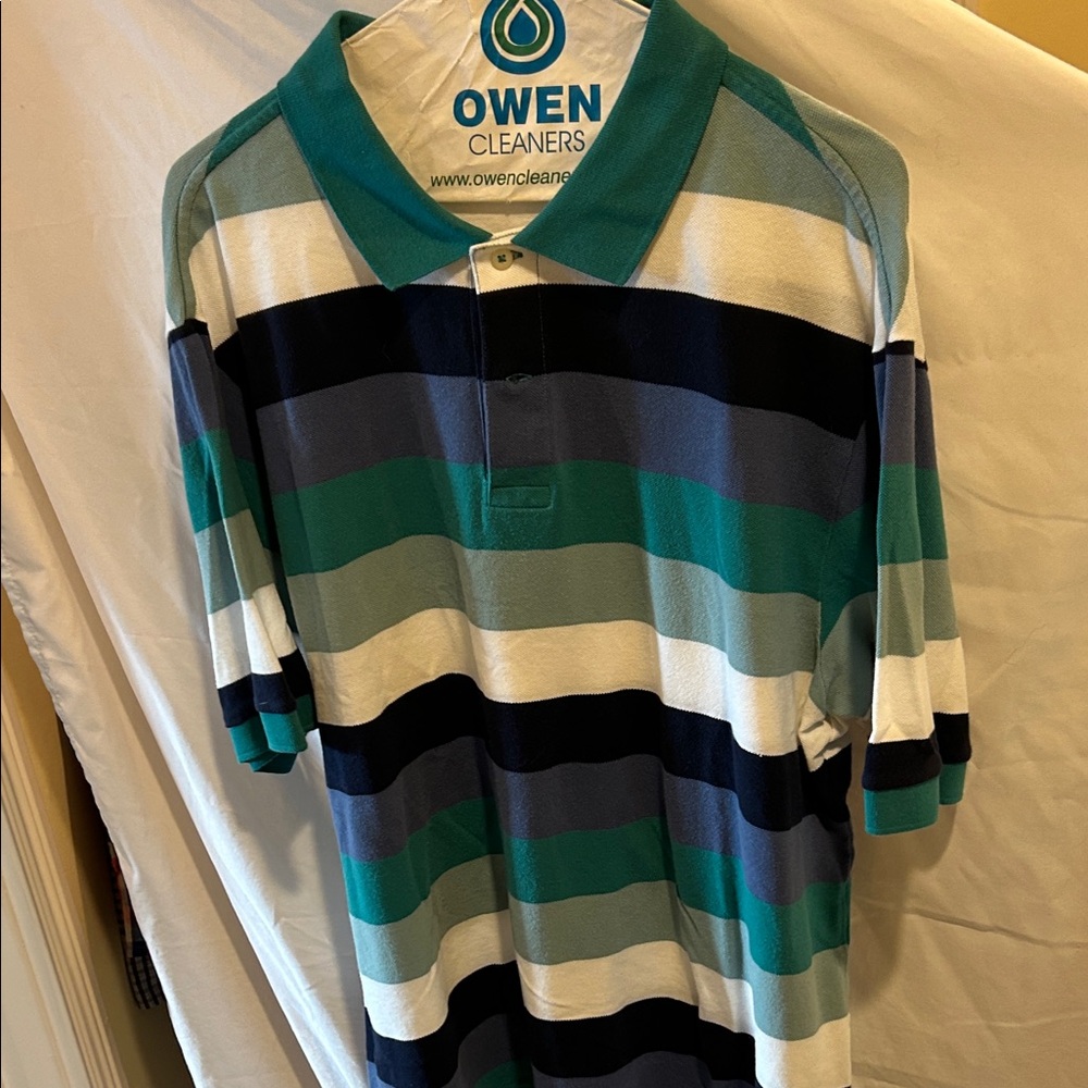 Striped Green and Blue Men's Shirt